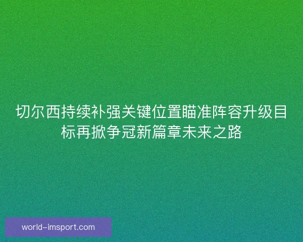 切尔西持续补强关键位置瞄准阵容升级目标再掀争冠新篇章未来之路 切尔西持续补强关键位置瞄准阵容升级目标再掀争冠新篇章未来之路